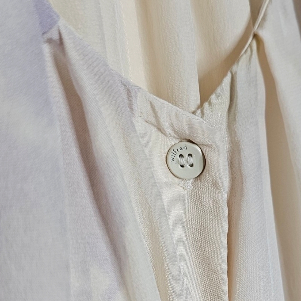 Wilfred Silk Crepe Ruched Pleated Goddess Tunic Neutral Watercolours fits L - XL - Picture 8 of 13